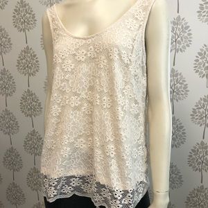 Kismet lace overlay sleeveless top Women's XL